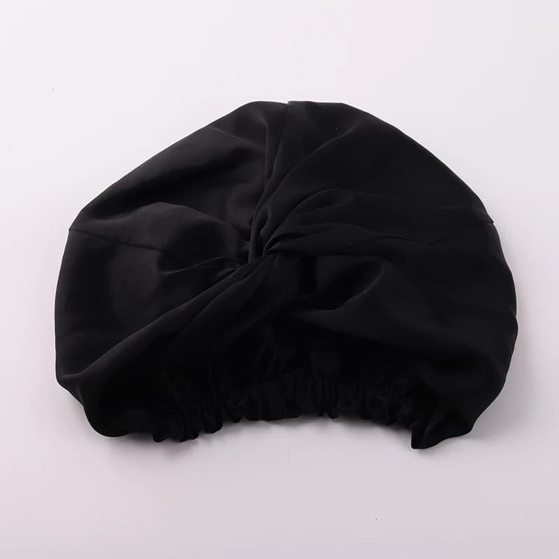 Bonnet de nuit 100% soie de mûrier 19 Momme pour femme, bonnet de sommeil uni, bonnet de nuit pour l