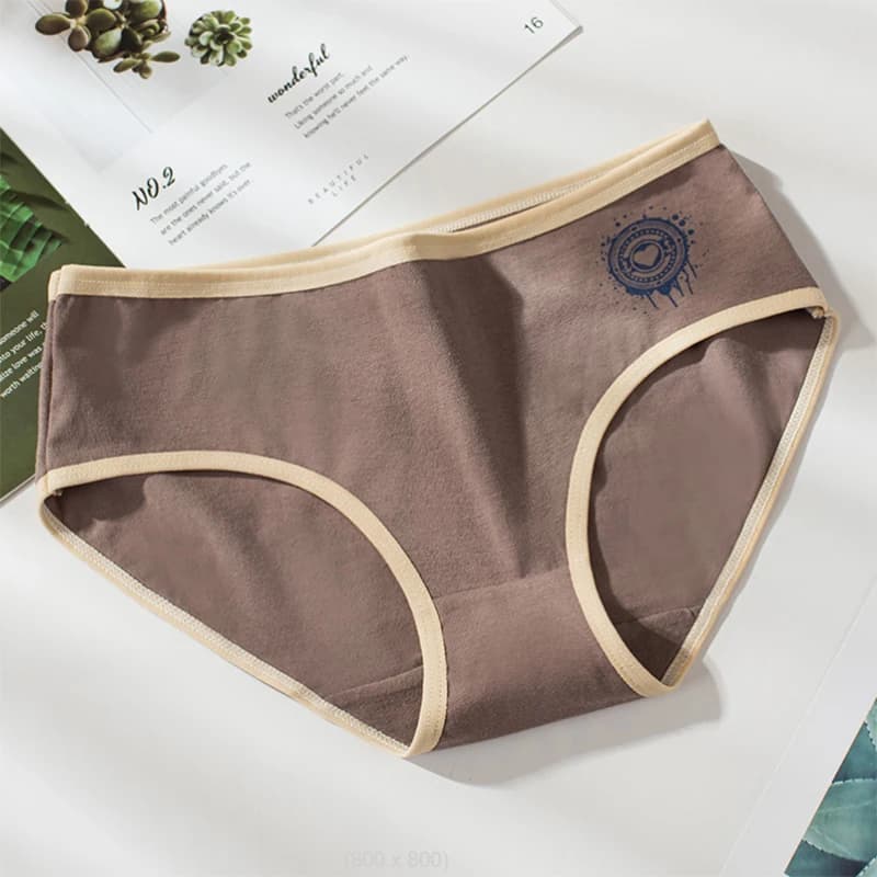 Culotte en coton taille moyenne pour femme, sous-vêtement décontracté et respirant, couleur unie, 20