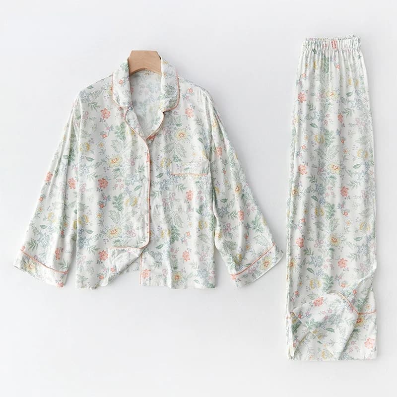 Pyjama imprimé en Satin pour femmes, ensemble deux pièces, pantalon à manches longues, en Viscose, d