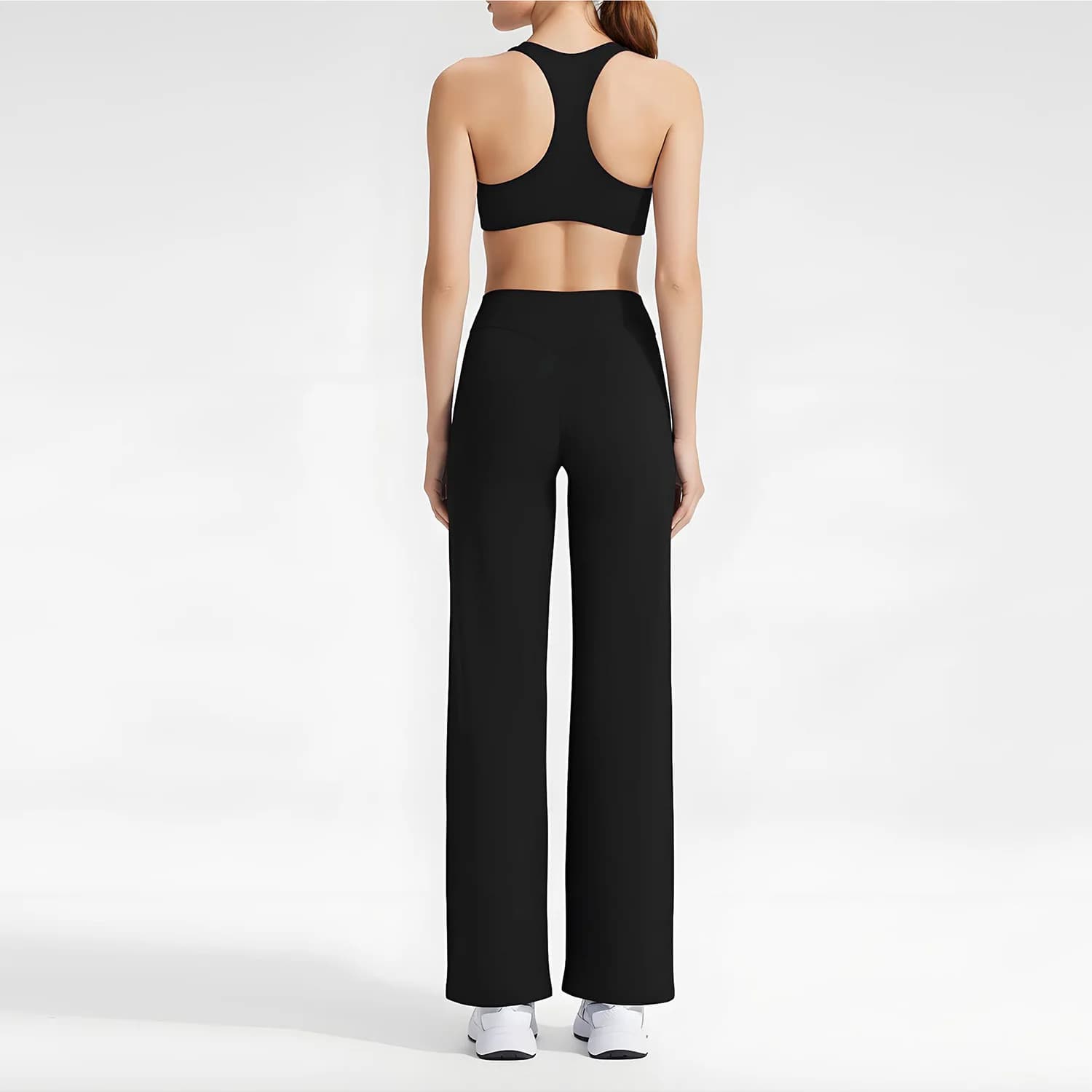 Ensemble de yoga moulant effet seconde peau sexy avec dos ajouré, 2 pièces, pour femme, idéal pour l