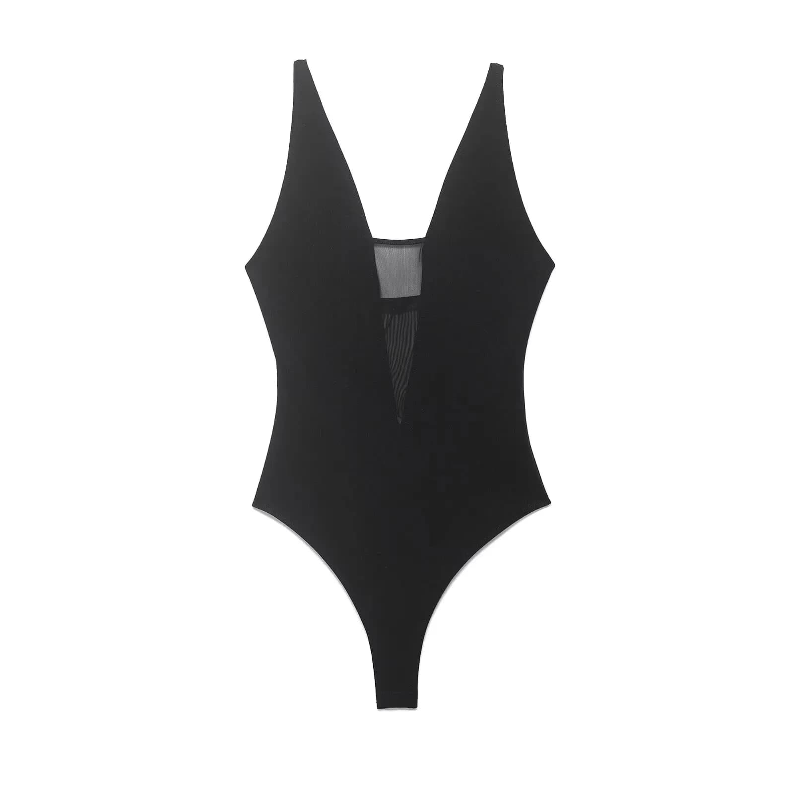 Combinaison noire transparente à col en V BSAY, nouvelle collection été, sexy, ajustée, pour soirée
