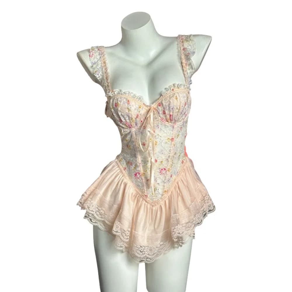 Robe de nuit élégante en dentelle fine, dos nu, avec coussinets de poitrine, sans manches, pyjama d'