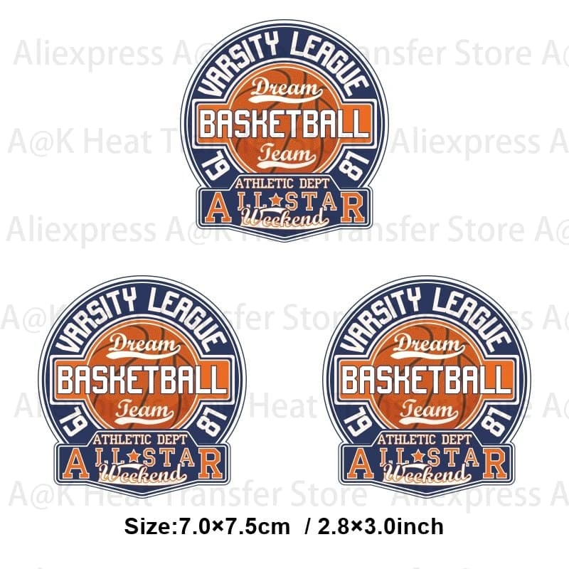Fer sur patchs bricolage patchs basket-ball Sport conceptions T-Shirt à capuche artisanat repassage