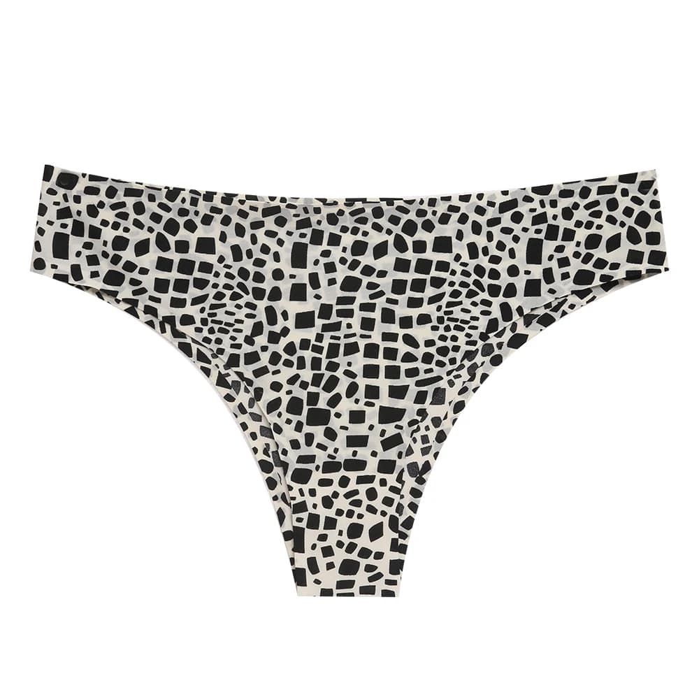 Ice Injong-Culotte brésilienne léopard pour femme, sous-vêtement sexy, doux pour la peau, bikini con