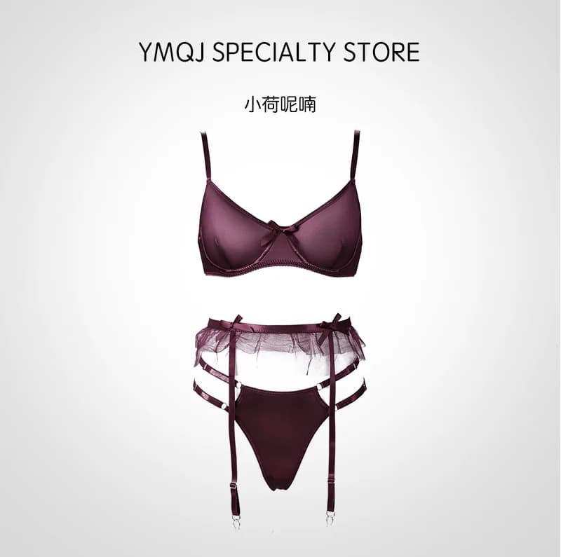 Ensemble de lingerie française en promotion pour filles, avec un nœud exquis, respirant, pantalon et