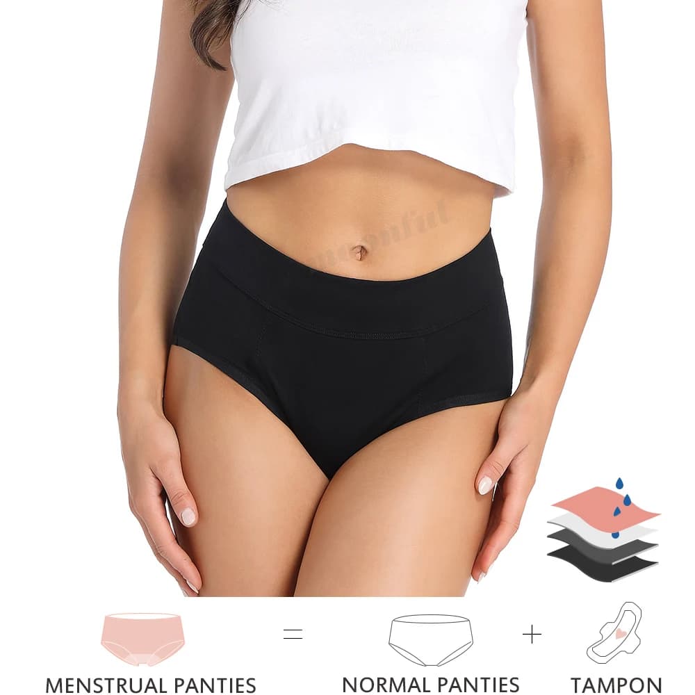 Culotte menstruelle en bambou à 4 couches très abondante pour femmes à flux fort, sous-vêtements men