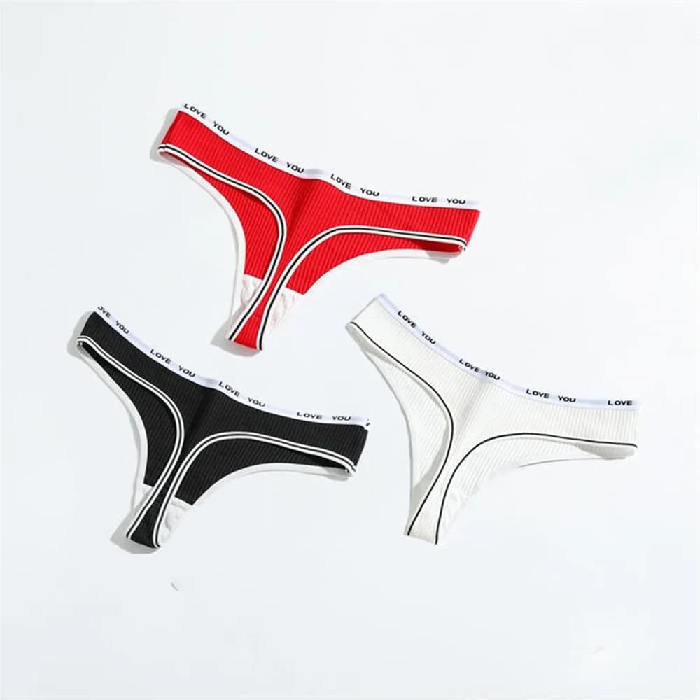 String en coton G-String pour femmes, tongs tanga, grande taille, sous-vêtements, lettres, ceinture,