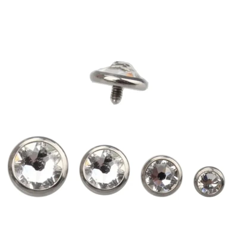 10Pcs/lot 3/4/5/6mm Steel Microdermal Piercing Crystal Surface Tragus Piercing Navel Skin Diver Derm