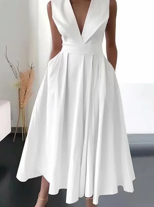 Robe longue de soirée élégante pour femmes, tenue de Cocktail, taille haute, décolleté en v profond,