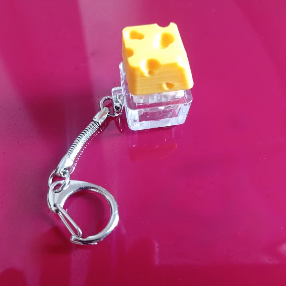 JOKeyboard-Porte-clés drôle de fromage, bouton Fidget, jouets de clavier de doigt, instituts soulign