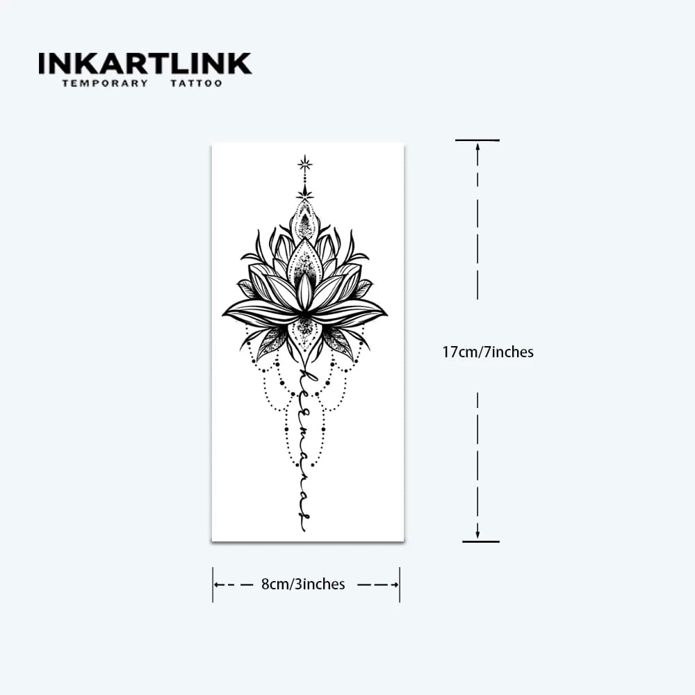 Tatouage temporaire Lotus, dure jusqu'à 15 jours, autocollant semi-permanent magique imperméable, no