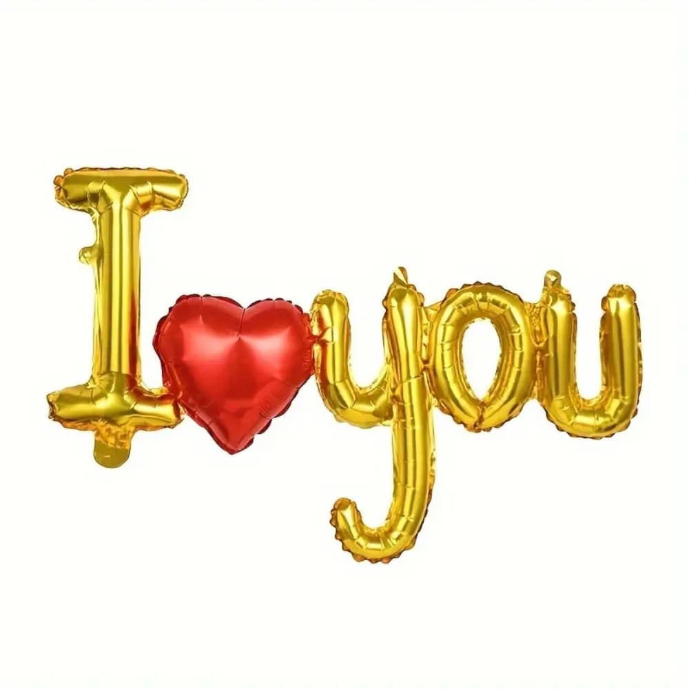 Ballons romantiques en aluminium avec lettres 'Je t'aime' entrelacées pour mariage, fête des mères,
