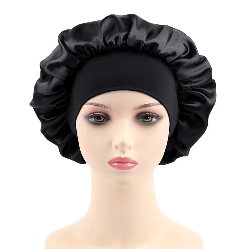 Chapeau de couchage en Satin pour femmes, solide, élastique, à larges bords, unisexe, bandeau élasti
