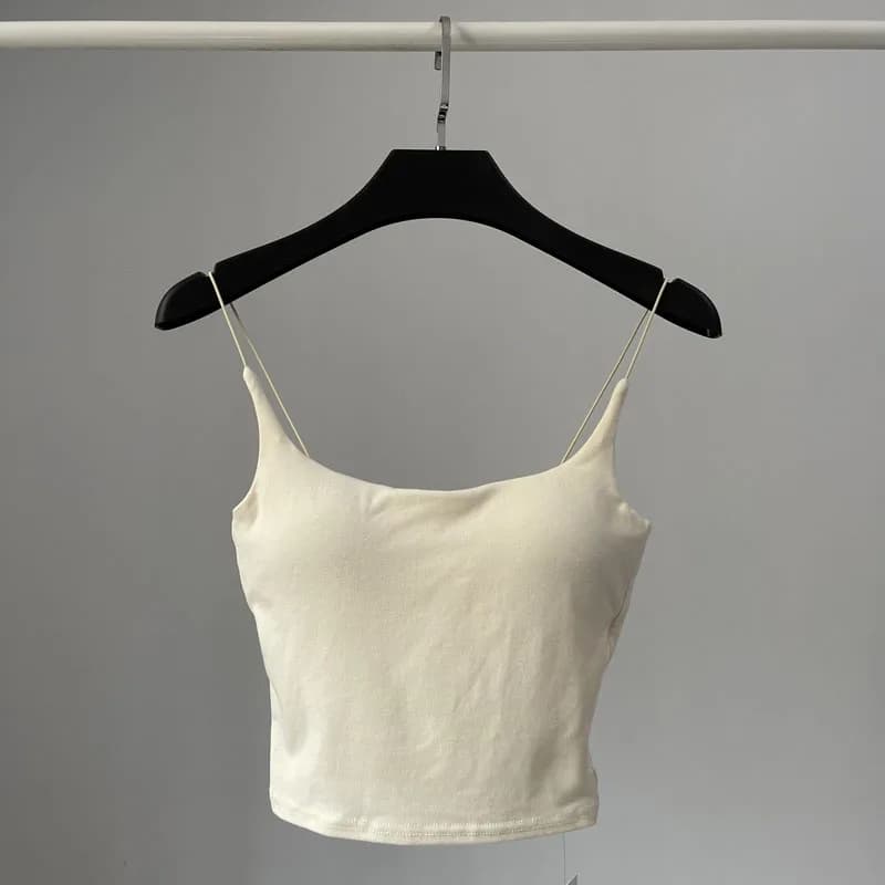 YOZOU-Soutien-Gorge Court Rouge avec Bretelles Standard pour Femme, Camisole Épicée, Beige, Rose, No