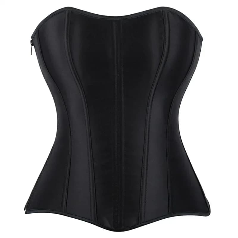 Sexy femmes Corsets Bustiers haut Satin Style Vintage Corselet surbuste Sexy à lacets fermeture écla