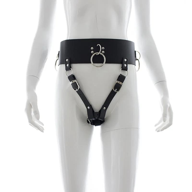 Pantalons de chasteté pour femmes, Lingerie Sexy, culotte, harnais, string en cuir, sous-vêtements B