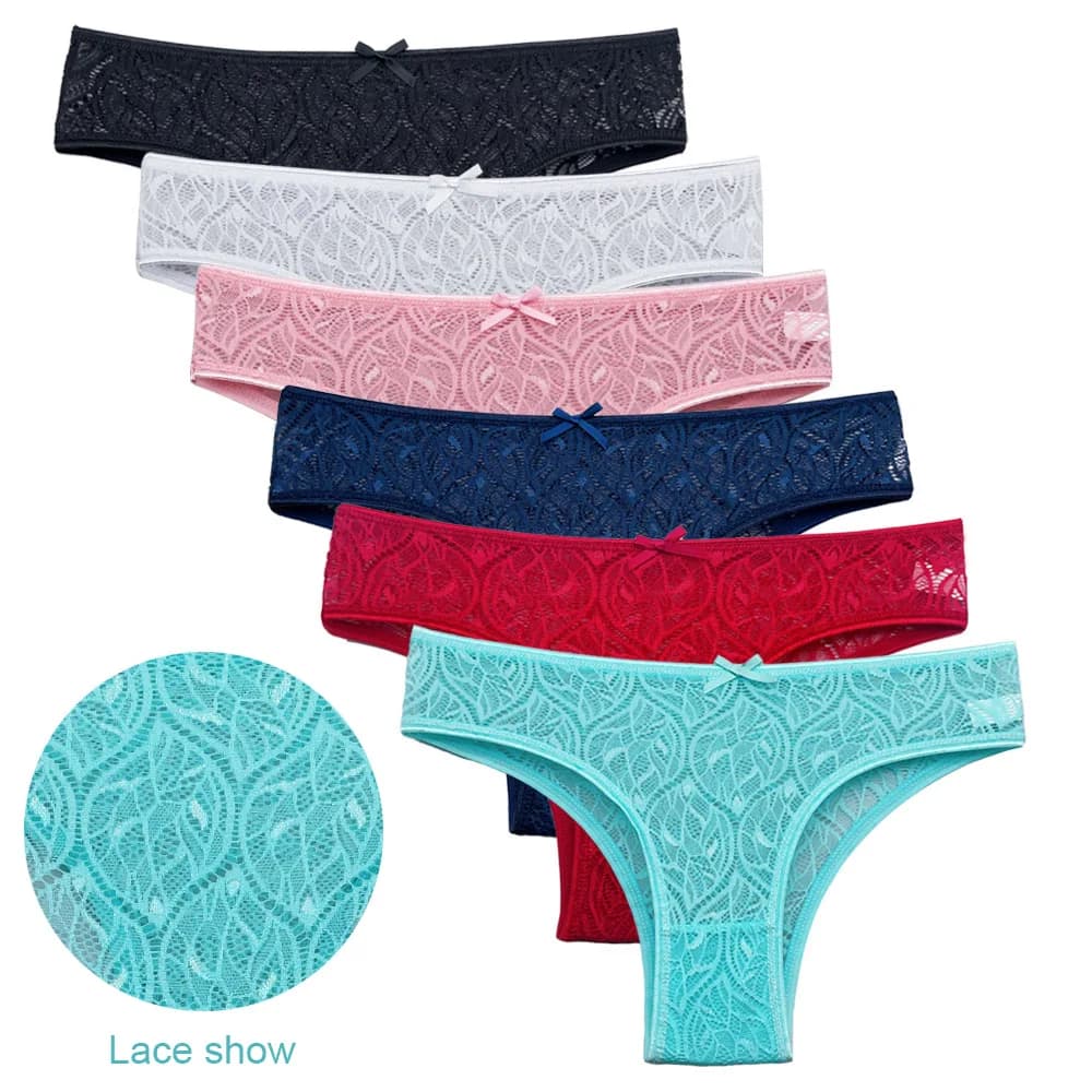 5 pièces/ensemble slips en maille M-2XL culottes en dentelle sous-vêtements transparents Sexy culott