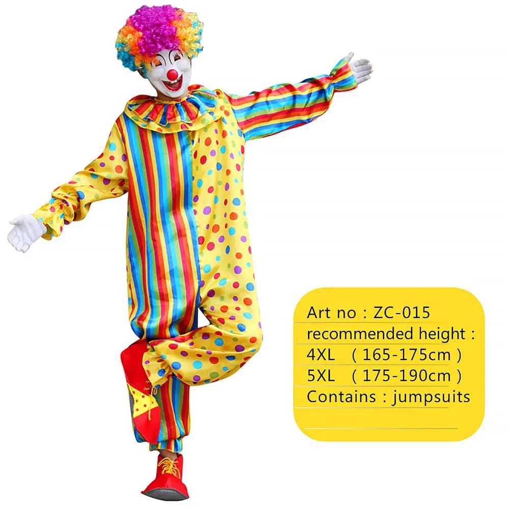 Costumes de Cosplay de Clown de cirque pour adultes, spectacle sur scène, fourniture de jeu de rôle