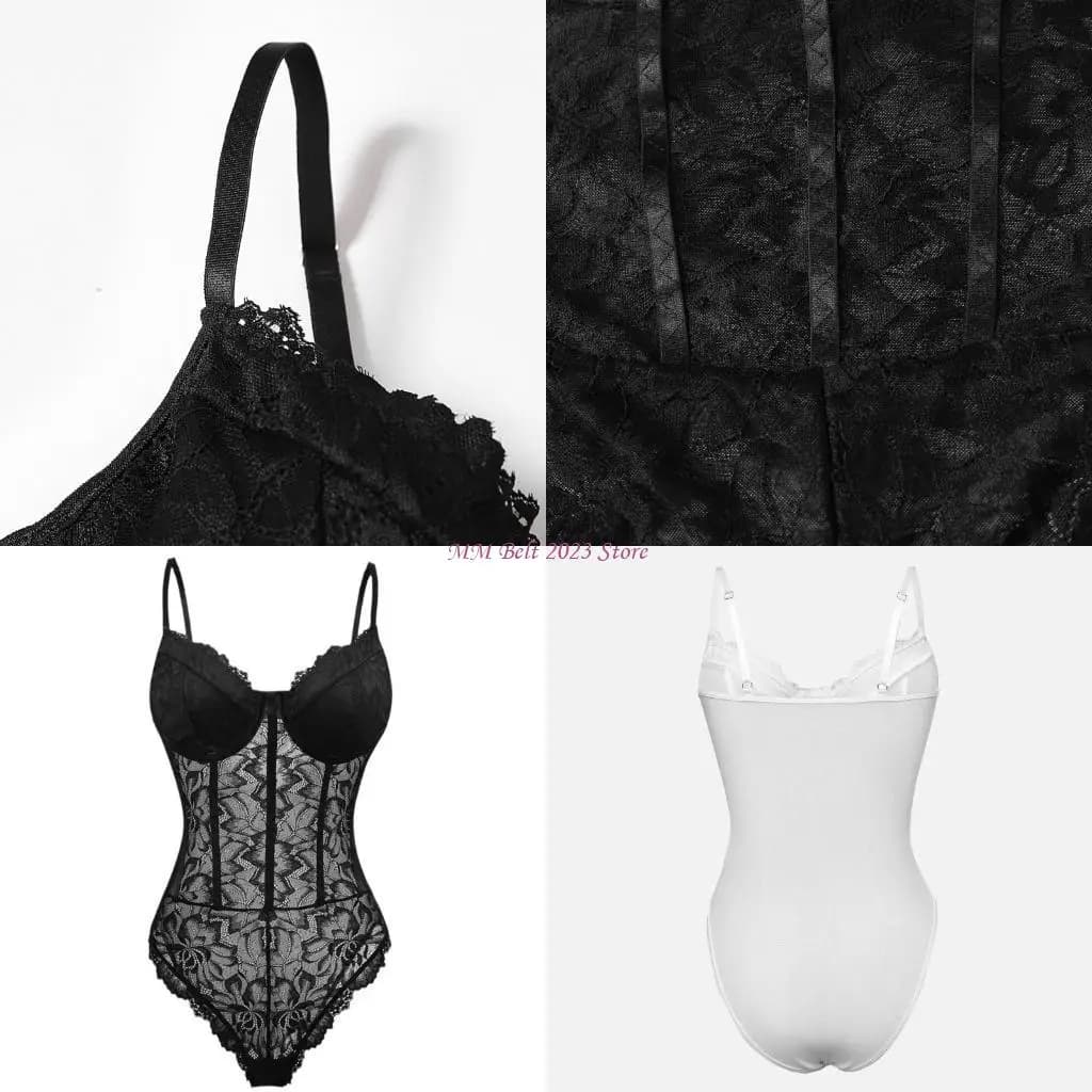 49ME – body à mode pour femmes, orné dentelle, maille légère pour une expérience confortable sensuel