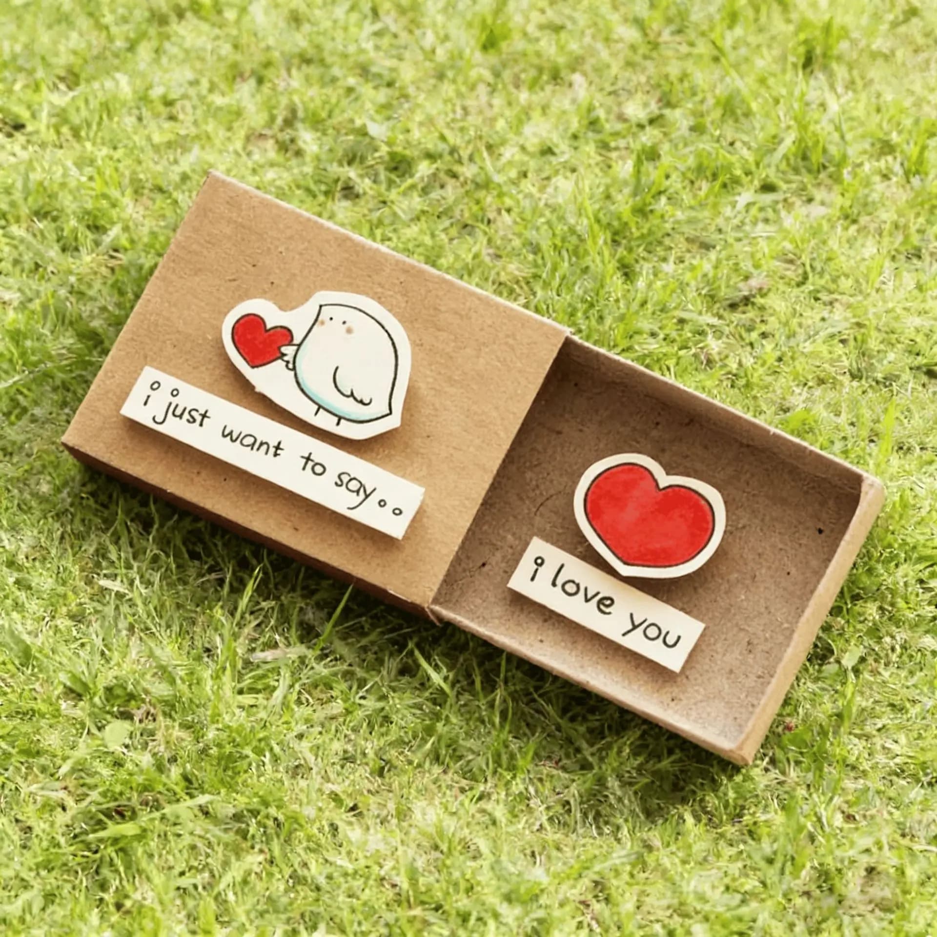 Carte de boîte d'amour faite à la main – Message romantique « Je t'aime » Cadeau pour la Saint-Valen