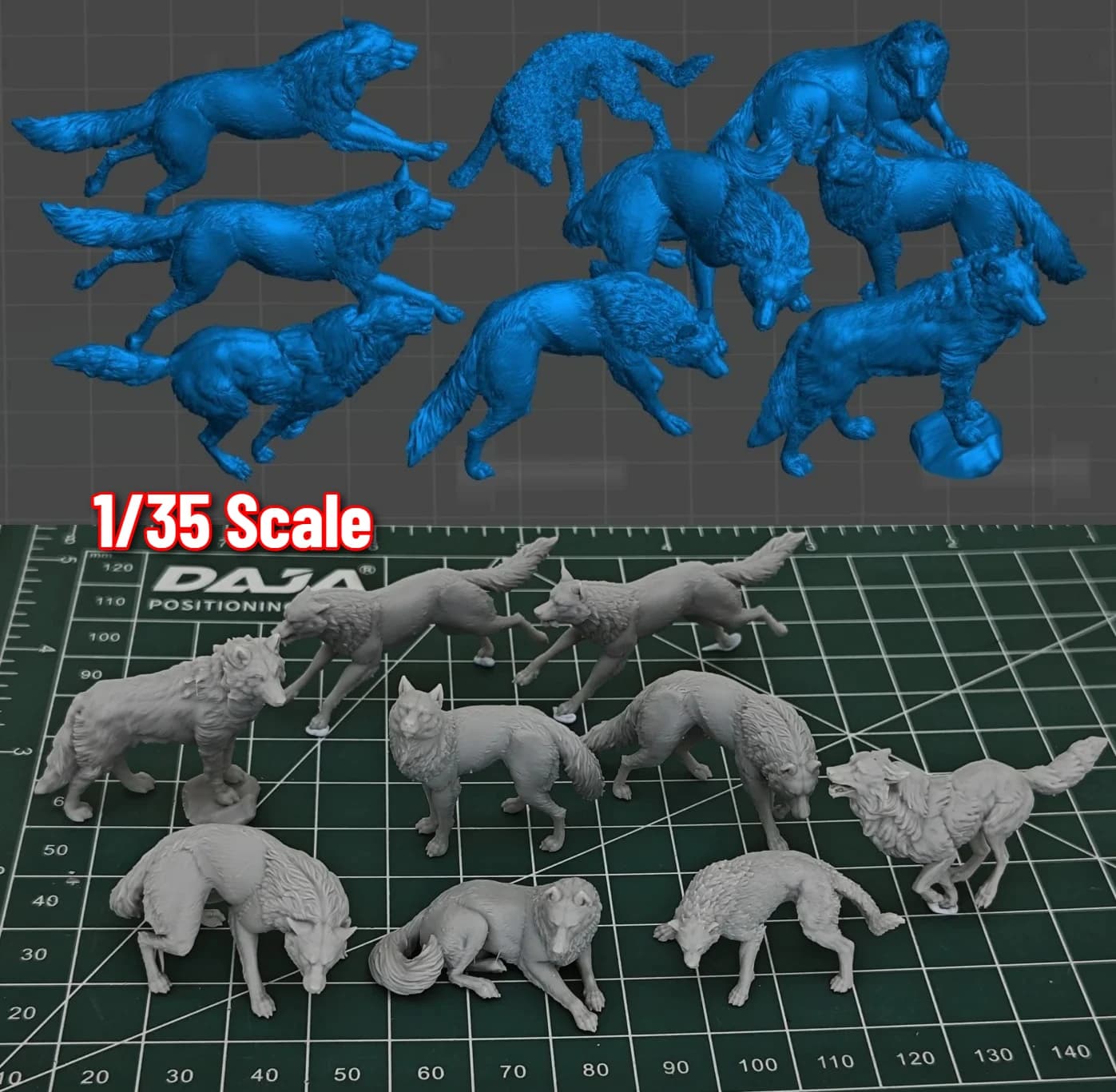 NightWorks – pièces en résine imprimées en 3D, série animale, loups, oiseaux, bétail, pour modèle à