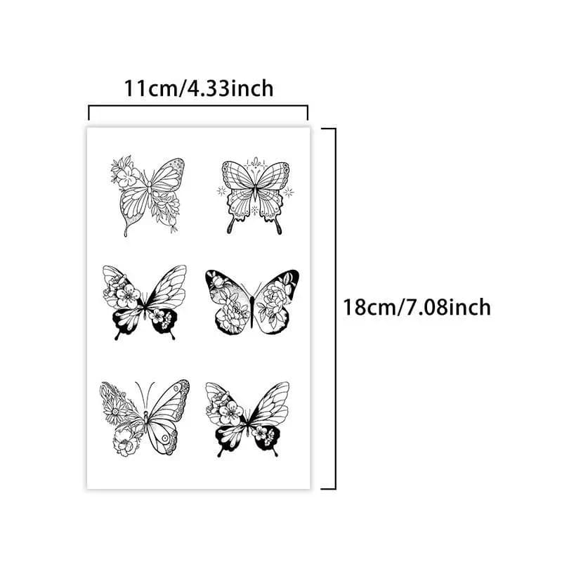 Autocollants de tatouage papillon 3D imperméables pour le corps, idéaux pour les festivals de musiqu