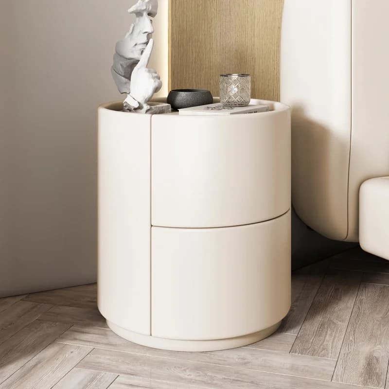 Meuble d'appoint pour canapé, table de chevet ronde créative en bois massif, nouvelle petite armoire