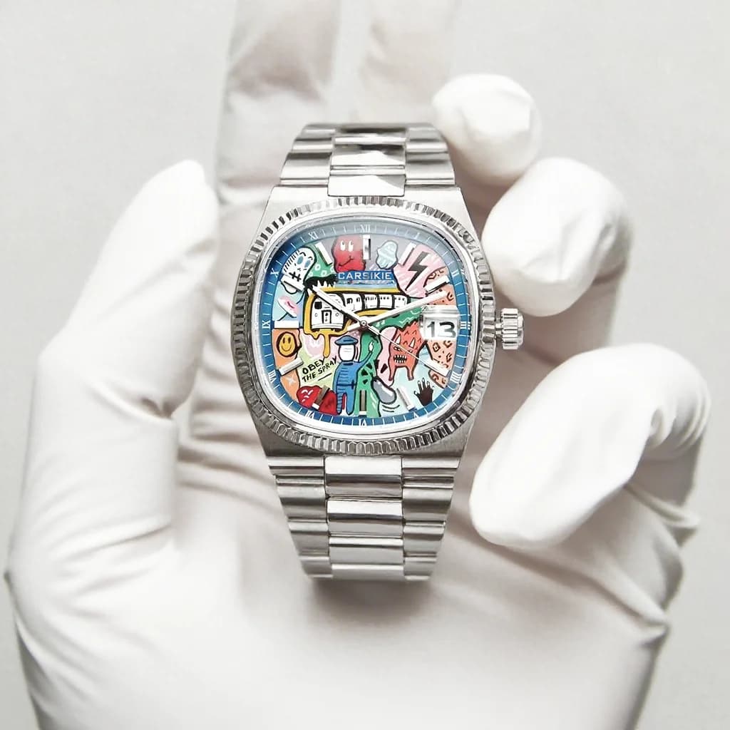 2025 nouvelle montre pour hommes carrée cadran d'art abstrait montre de Niche rétro à la mode cadeau