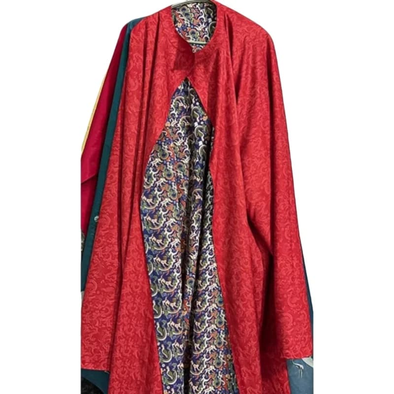 Robe chinoise vintage Hanfu Tang imprimée à col rond pour homme, tenue réversible, style printemps-é
