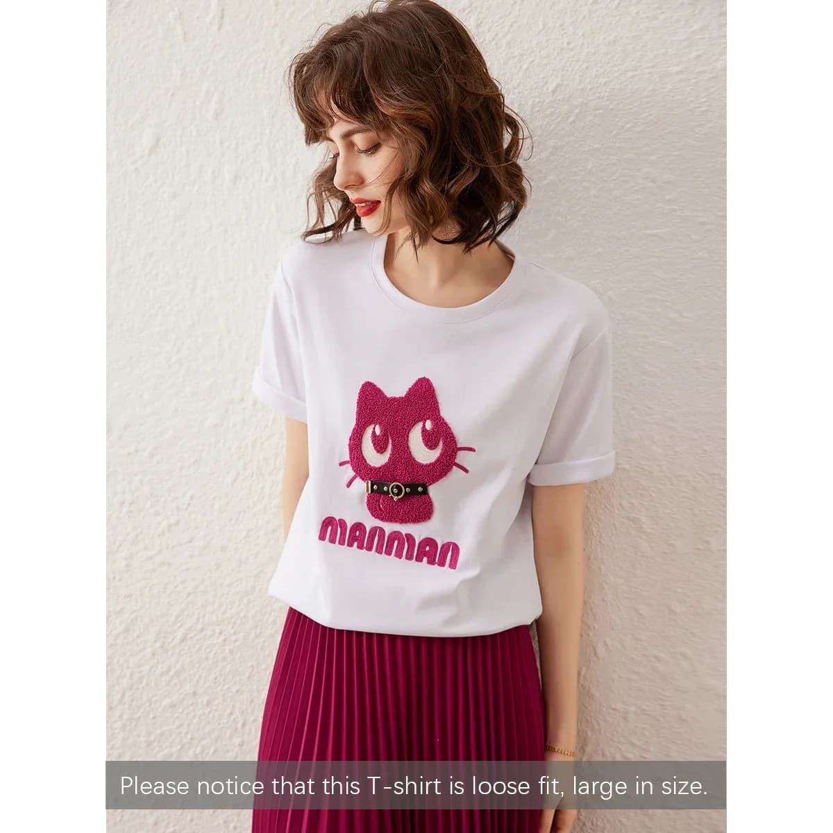 Modiis Yao-T-shirt à manches courtes et col rond pour femme, haut tendance, pull basique, été, nouve