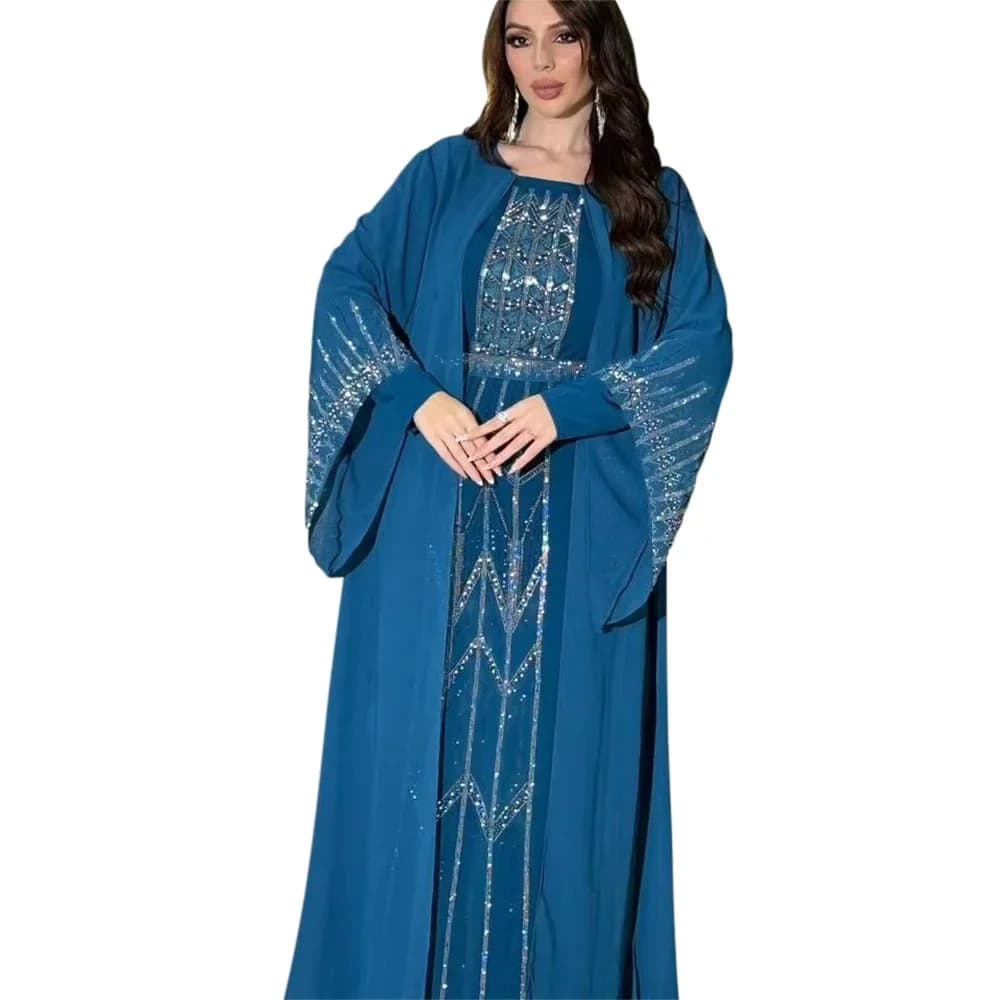 Robe musulmane en mousseline de soie pour femmes, abaya de Dubaï, à lacets, décontractée, fête indép