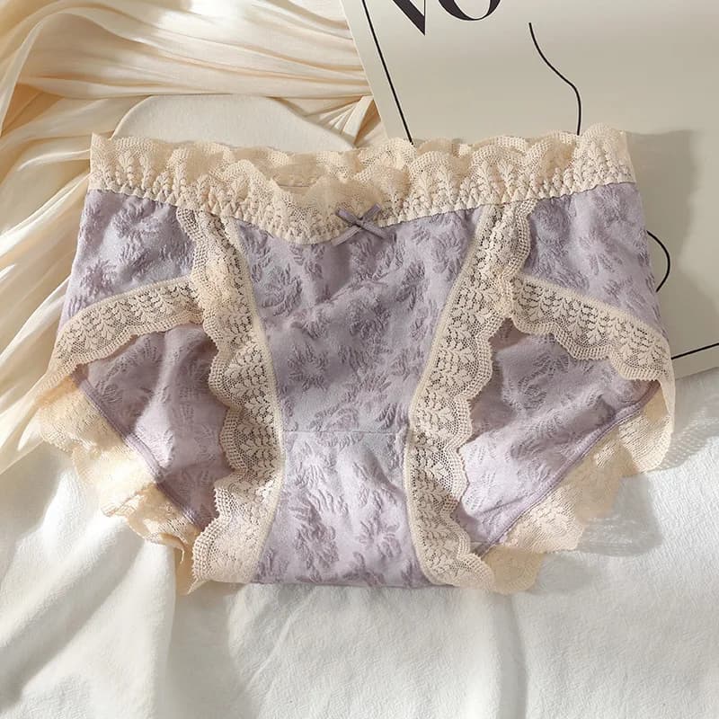 M-XL Sexy dentelle culottes femmes sous-vêtements culotte grande taille mode fleur slips taille moye