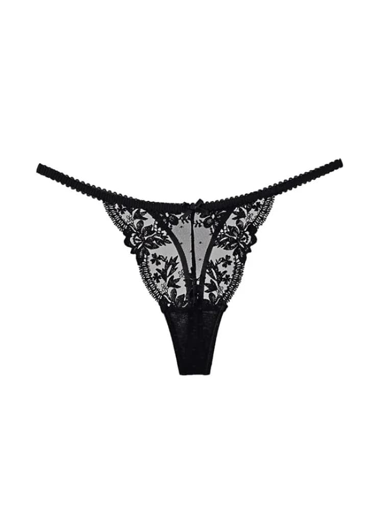 Tanga Dentelle Française Noël Pure Desire Transparent Fente Haute Sans Retirer Érotique T Pantalon C