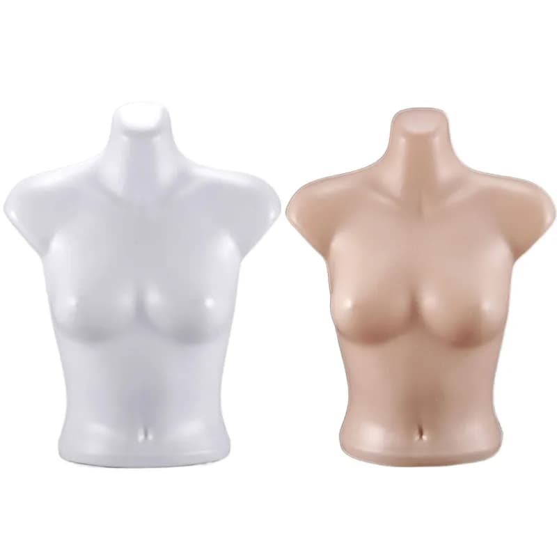 Modèle de torse supérieur féminin en plastique blanc/tons de peau, modèle de poitrine pour femmes, p
