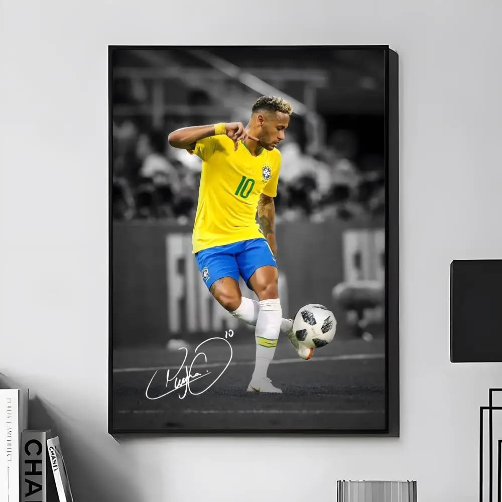 Affiche murale de footballeur N-NeYmar J-Jr, impression artistique adaptée au salon, chambre à couch