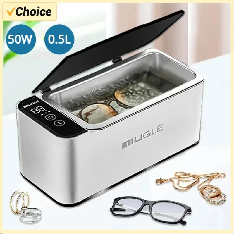 Nettoyeur à ultrasons injuste, machine à laver à ultrasons pour bijoux, lunettes, rasoir, carte de c