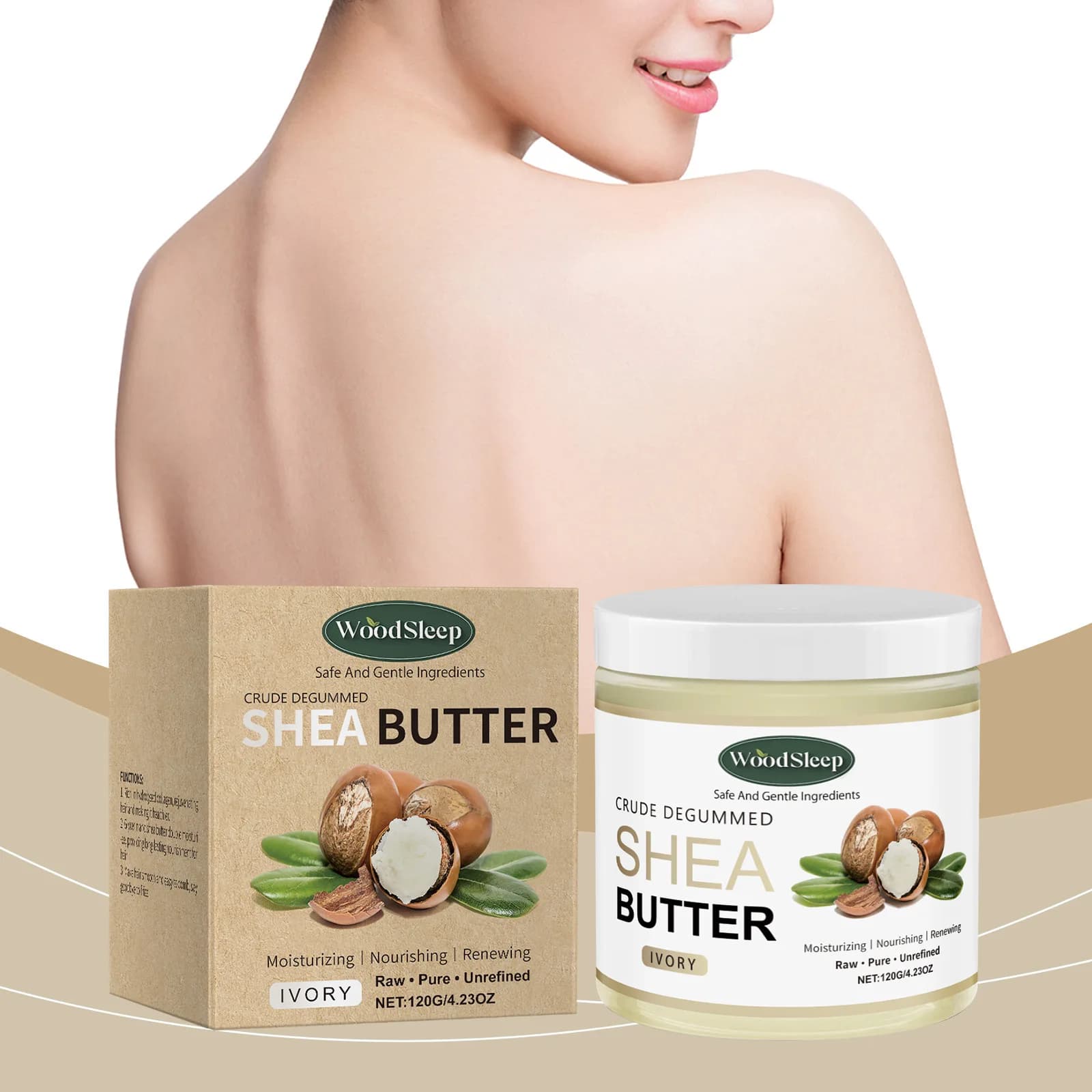 Crème hydratante au beurre de karité, adaptée au visage et au corps, hydratation longue durée et soi