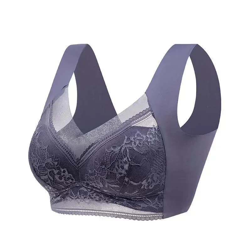 L-6L femmes grand soutien-gorge Push Up glace soie sans couture supérieur Bralette dentelle sans fil