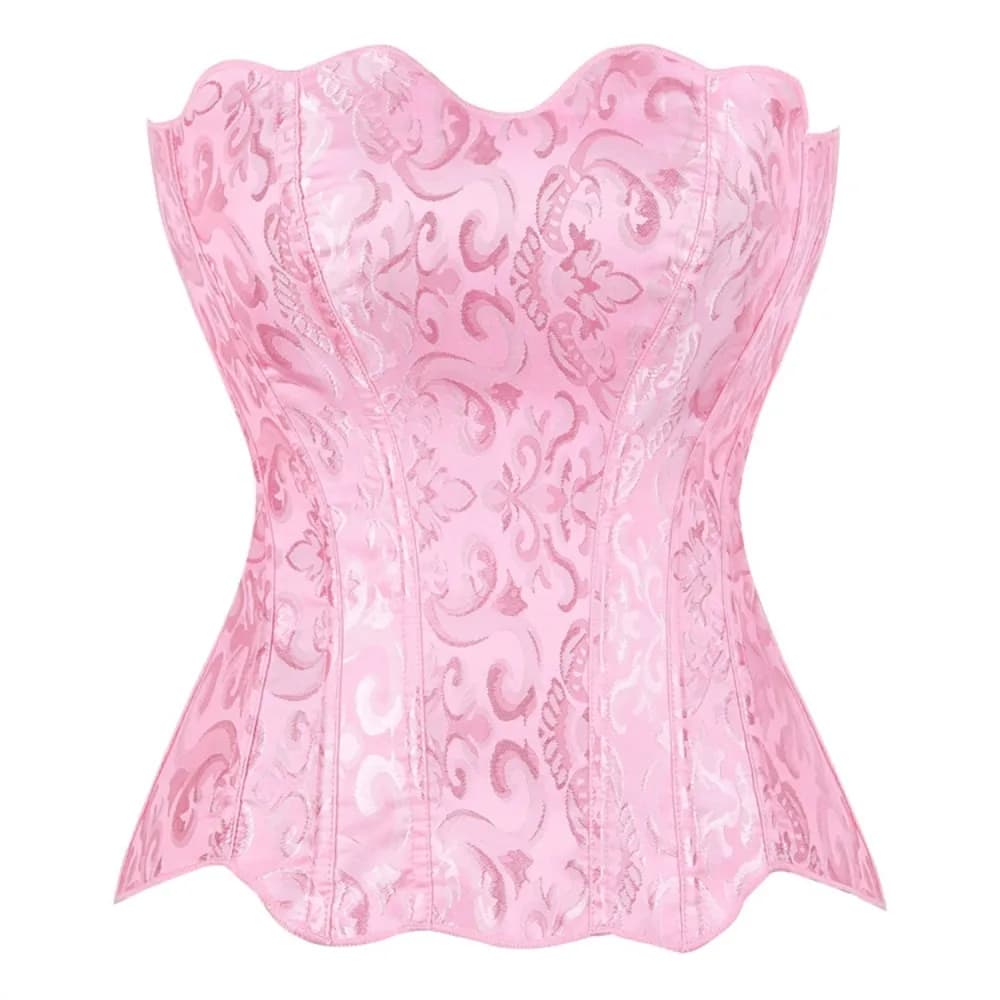 Corset et bustier victorien vintage pour femme, en jacquard, avec baleines en plastique, corselet