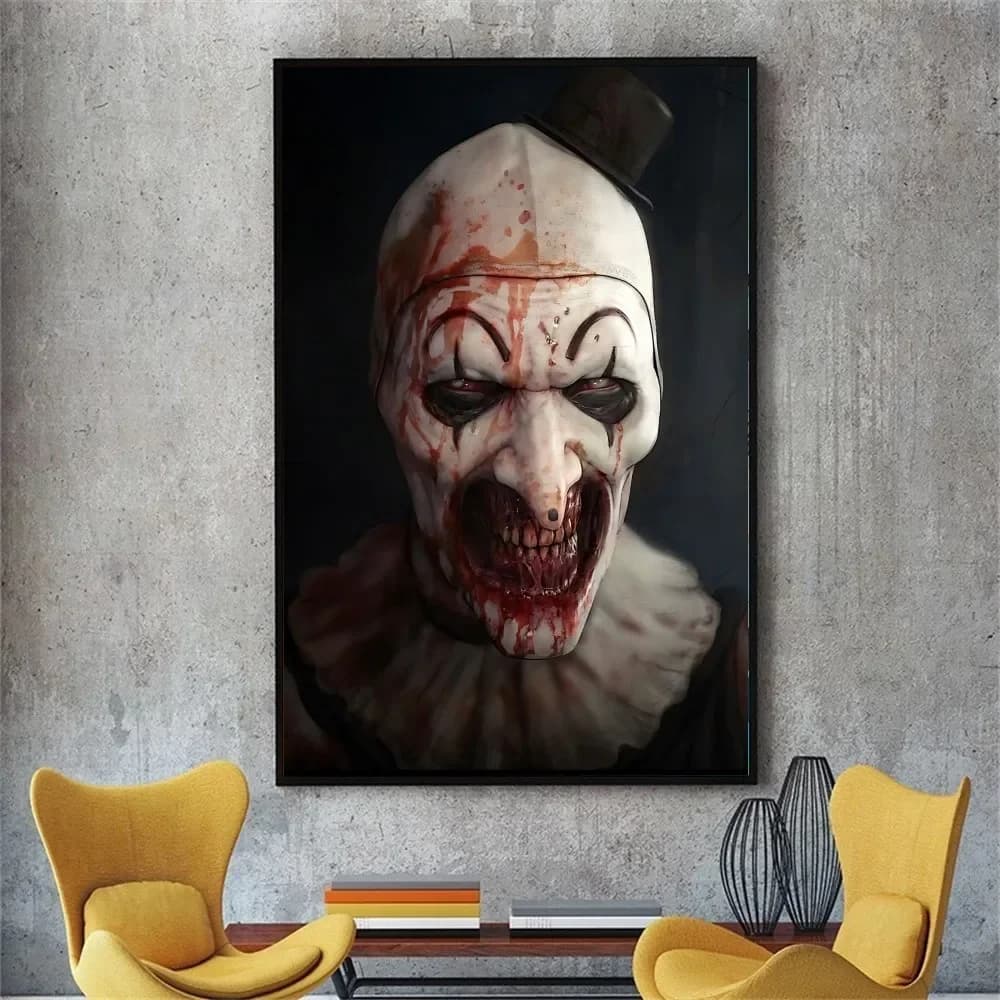 Clown Horror T-Terrifier Art mural vintage, affiche imprimée sur toile HD, adaptée à la maison, au s