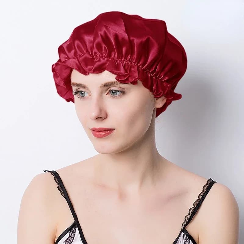 Grand bonnet de couchage 100 soie pour femmes, couvre-tête, chapeaux de perte de cheveux, Bonnets de