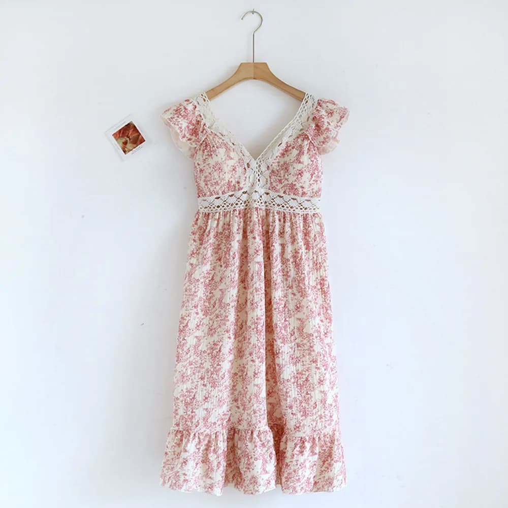Robe de nuit en fibre de coton pur pour femmes, vêtements de nuit à col en V, vêtements de nuit pour