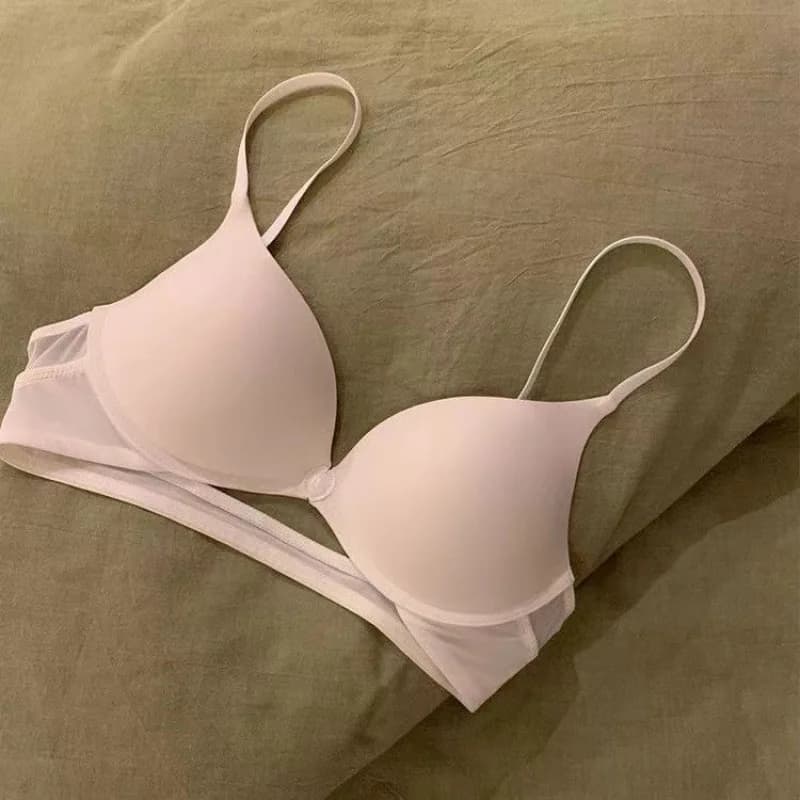 Soutien-gorge push-up à fermeture avant pour femme, dos en U, sans couture, sans armatures, ultra-fi