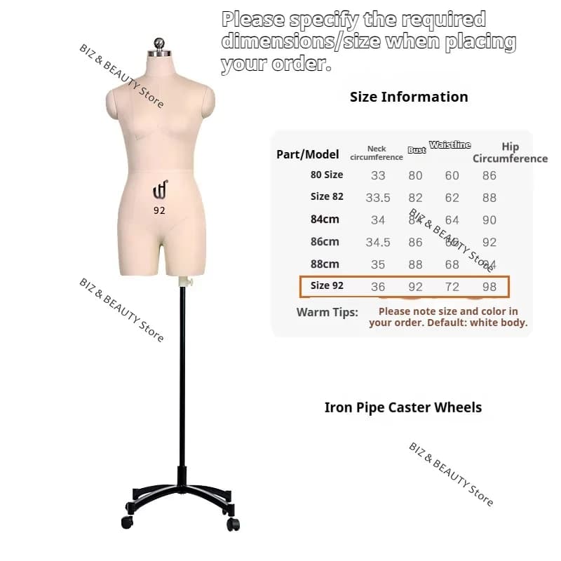 Mannequin de Couture Femme Demi-Corps avec Jambes pour le Drapage Tridimensionnel, la Conception de