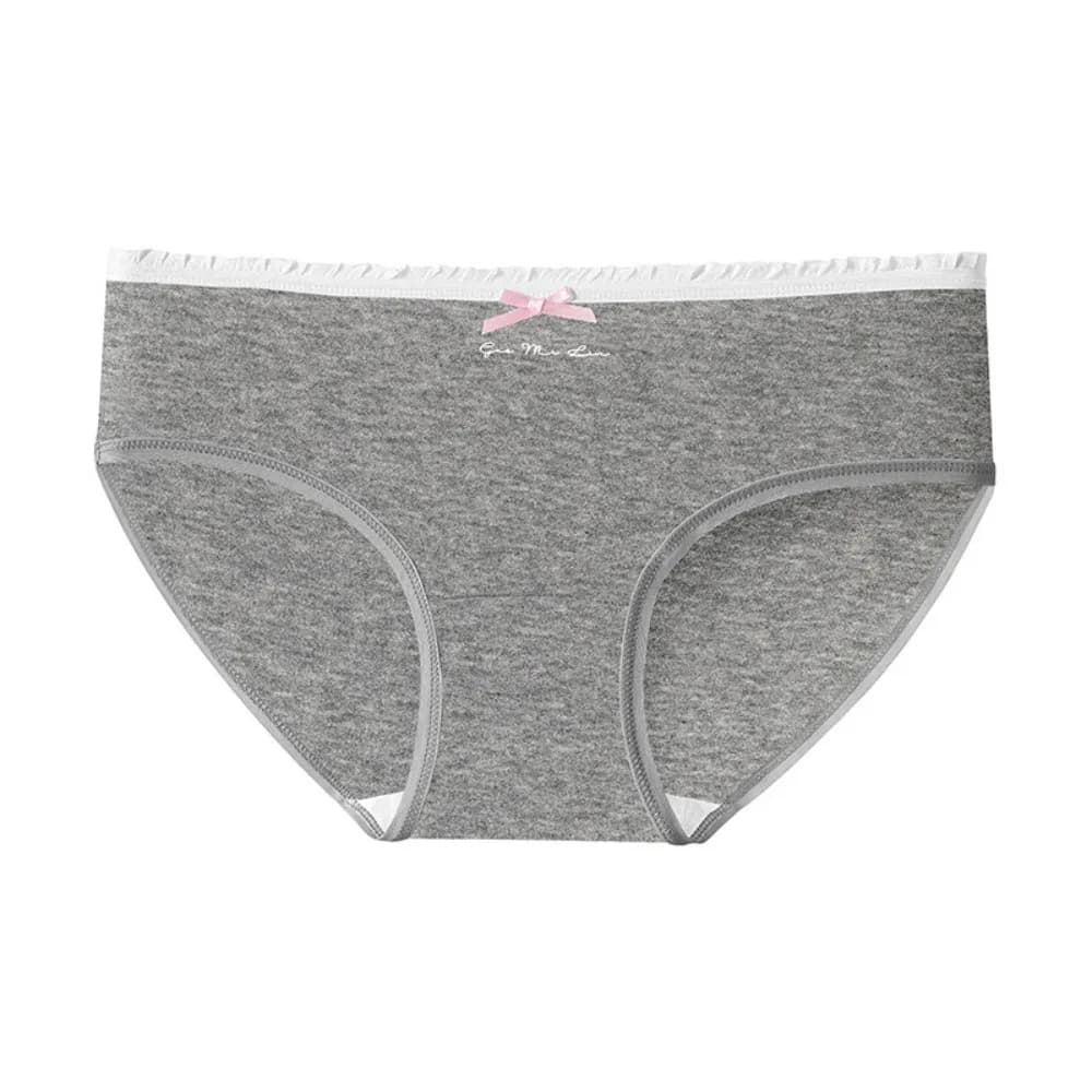 Culottes en coton taille moyenne avec nœud et lettres, sous-vêtements simples pour femmes, confortab