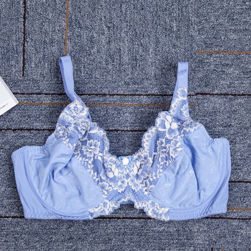 Soutien-gorge minimiseur à armatures non rembourré pour femme, lingerie florale en dentelle, couvert