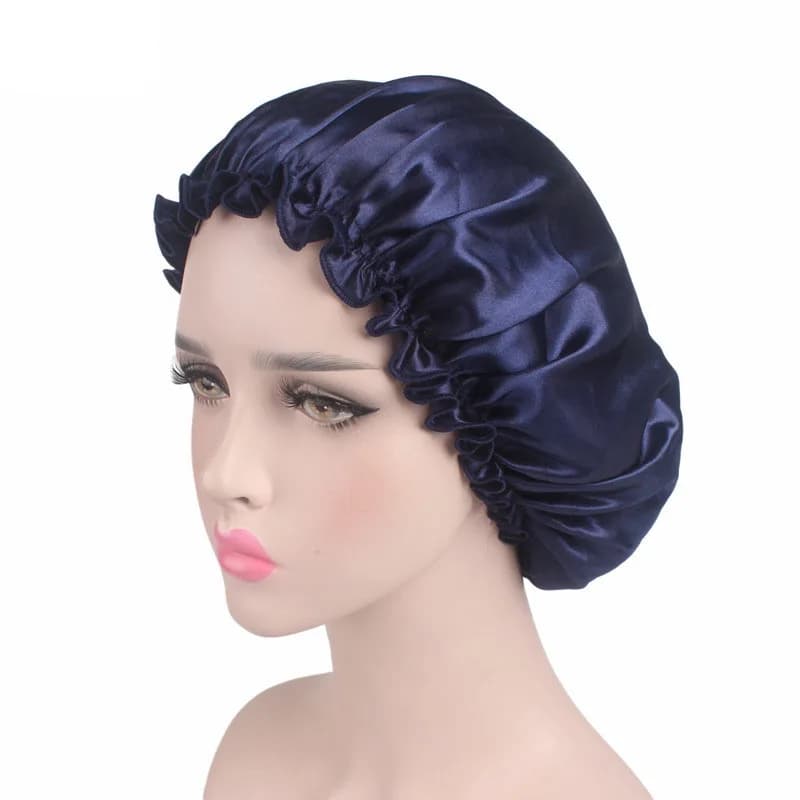 Bonnet de nuit en satin pour femme, soin des cheveux, bonnet de beauté, couvre-chef avec bande élast