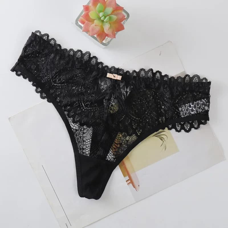 1 pièce String en dentelle pour femme, lingerie intime, T-back doux, Tangas Mujer, String sexy