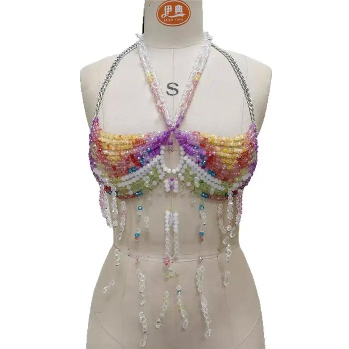 2025 luxe femmes cristal perles gland soutien-gorge chaîne bijoux licou Camis gilet bijoux fantaisie