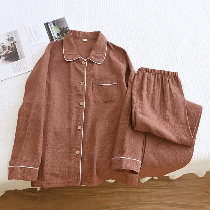 100% coton femmes pyjamas 2026 nouveaux pyjamas pour femmes pyjama manches longues pantalons longs 2